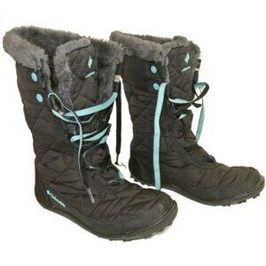 Columbia Quilted 200 gram Lined Gray Winter Snow Boot Youth size 2 Ultra Light